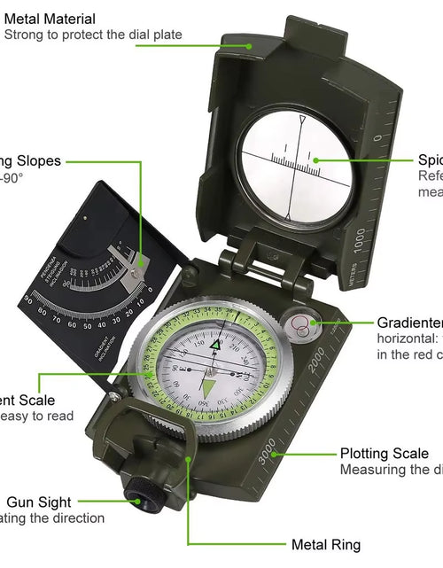 Load image into Gallery viewer, Outdoor Survival Gear Military Compass Camping Hiking Geological Compass Digital Compass Camping Navigation Equipment Gadgets
