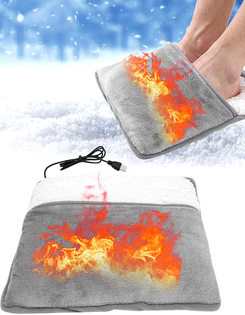 Load image into Gallery viewer, Electric Heater Foot Warmer USB Charging Power Saving Fleece Couple Warm Foot Cover Feet Heating Pads for Home Bedroom Sleeping
