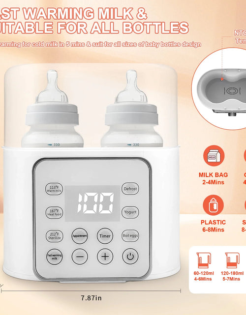 Load image into Gallery viewer, Baby , 9-In-1 Portable , Baby Bottle Sterilizer, Double Bottle Breast Milk Warmer with LCD Display, Timer &amp; 24H Temperature Control
